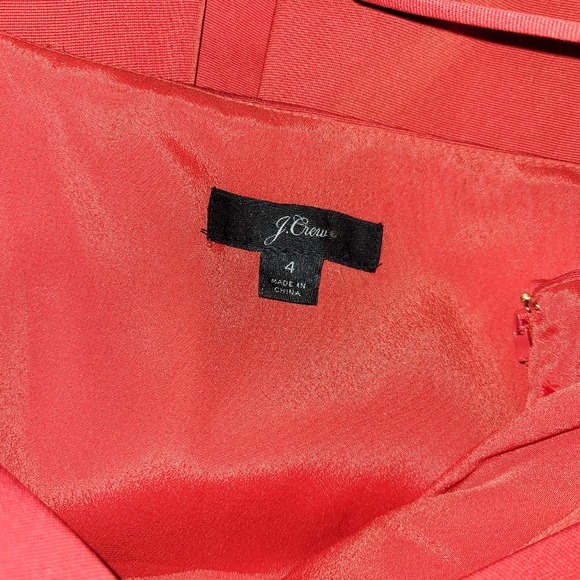 J Crew Red Cocktail Fit Flare Ruffle Dress 4 - Picture 4 of 10